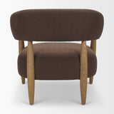 Lewis Mocha Fabric w/ Brown Wood Open Back Accent Chair by Mercana at Eve Furniture