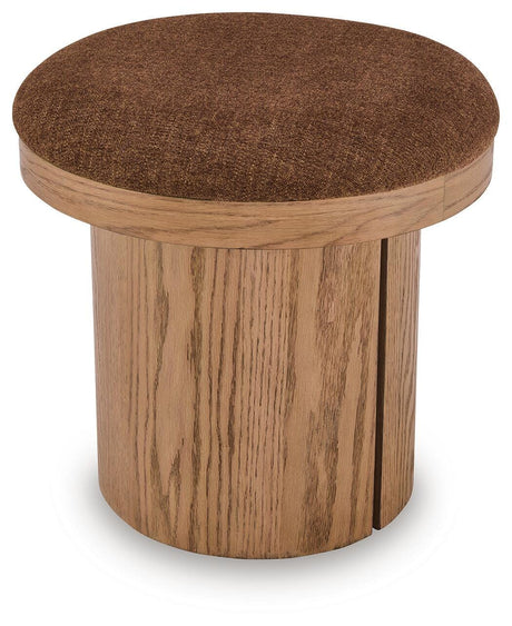 Lewisen Clay Accent Ottoman by Ashley at Eve Furniture