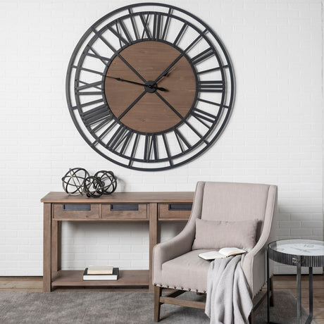 Lewiston Round Oversized+ Industrial Wall Clock by Mercana at Eve Furniture
