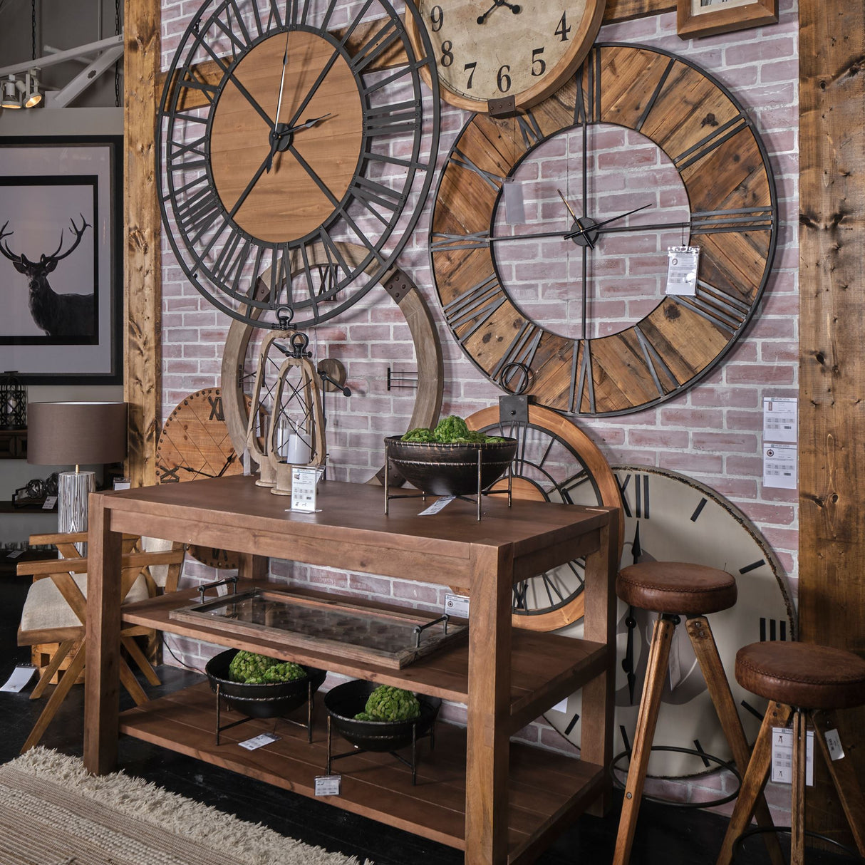 Lewiston Round Oversized+ Industrial Wall Clock by Mercana at Eve Furniture