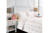 Lexann Pink/White/Gray Full Comforter Set by Ashley at Eve Furniture