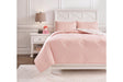 Lexann Pink/White/Gray Full Comforter Set by Ashley at Eve Furniture