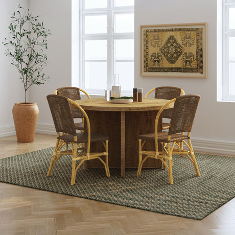 Lexley Woven Rattan Dining Side Chair Brown (Set of 2) by Coaster at Eve Furniture