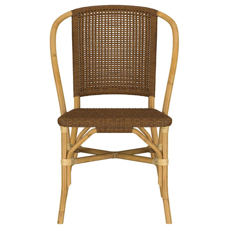 Lexley Woven Rattan Dining Side Chair Brown (Set of 2) by Coaster at Eve Furniture