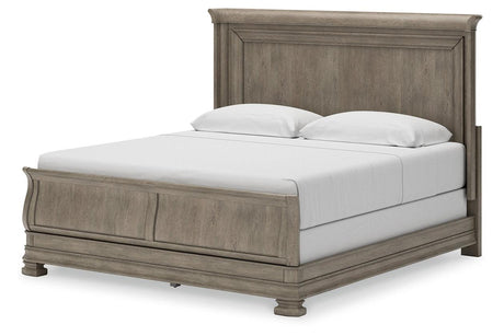 Lexorne Gray King Sleigh Bed by Ashley at Eve Furniture