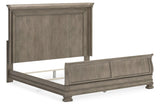 Lexorne Gray King Sleigh Bed by Ashley at Eve Furniture