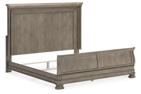 Lexorne Gray King Sleigh Bed by Ashley at Eve Furniture
