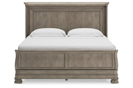 Lexorne Gray King Sleigh Bed by Ashley at Eve Furniture