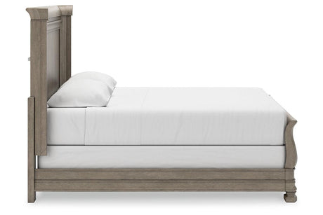 Lexorne Gray King Sleigh Bed by Ashley at Eve Furniture
