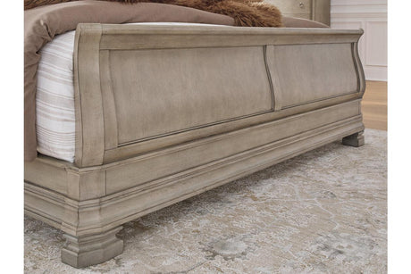 Lexorne Gray King Sleigh Bed by Ashley at Eve Furniture