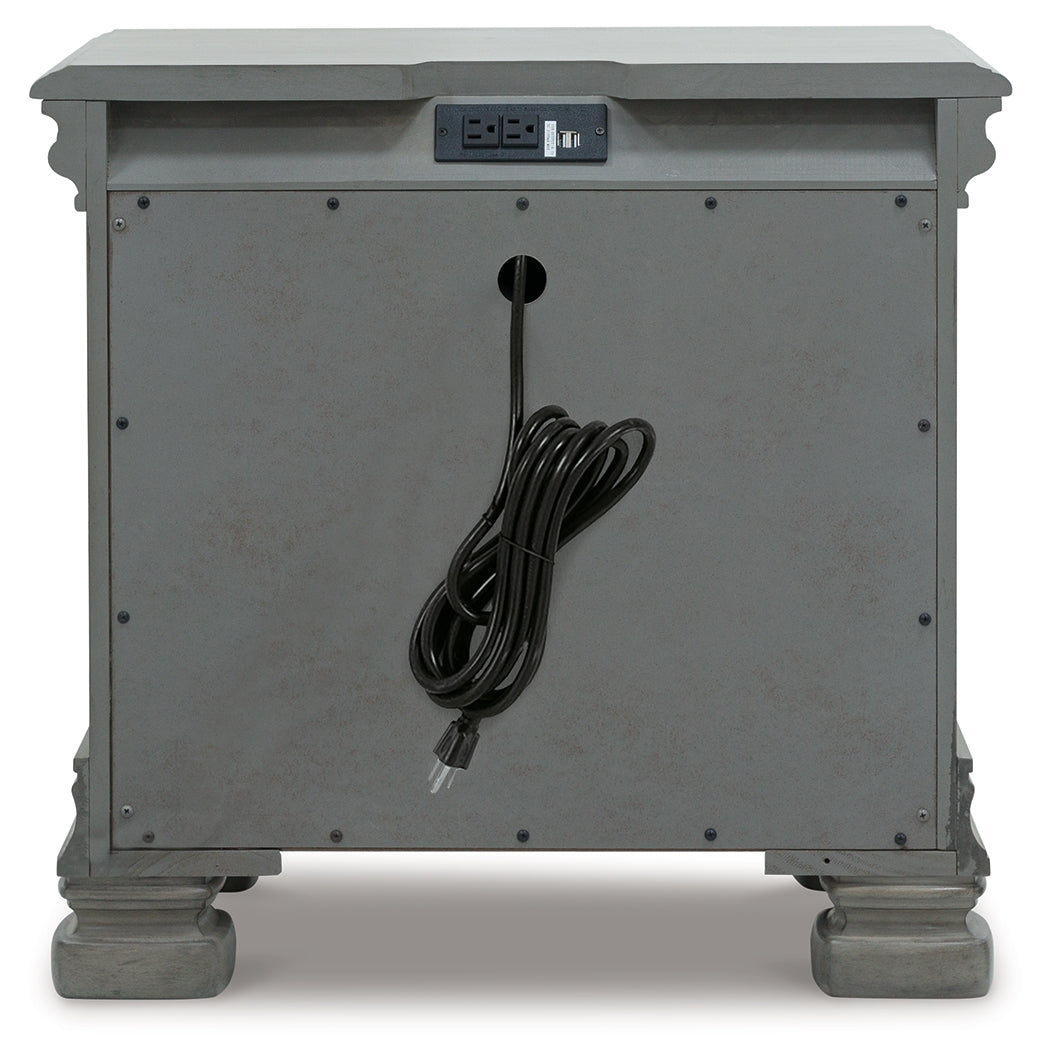 LEXORNE Gray Nightstand