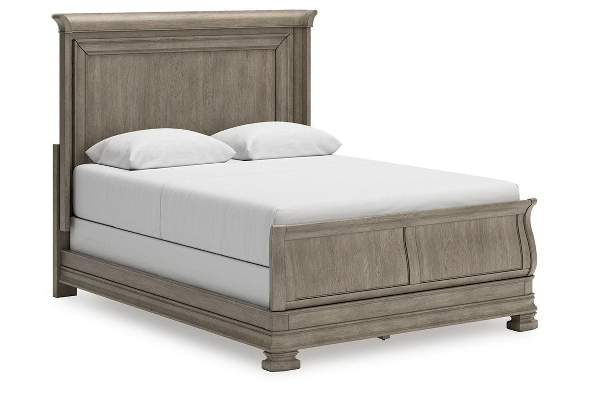 Lexorne Gray Queen Sleigh Bed by Ashley at Eve Furniture