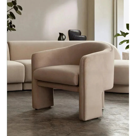 Leyah Camel Performance Velvet Accent Arm Chair by Diamond Sofa at Eve Furniture