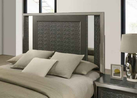 Leyland Dark Gray 5-Piece Queen Bedroom Set by Furniture of America at Eve Furniture