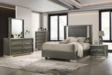 Leyland Dark Gray LED King Platform Bed by Furniture of America at Eve Furniture