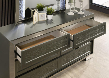 Leyland Dark Gray Dresser by Furniture of America at Eve Furniture