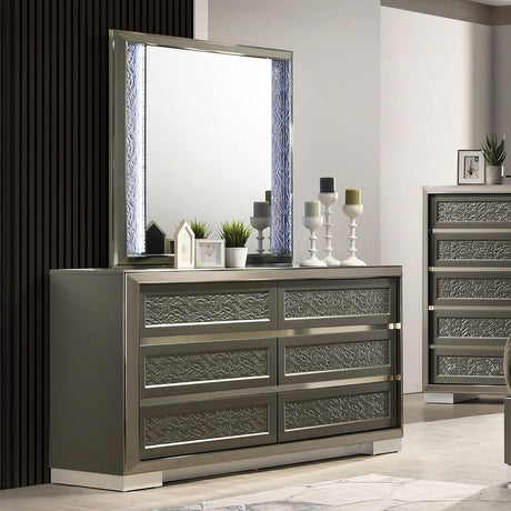 Leyland Dark Gray Dresser by Furniture of America at Eve Furniture