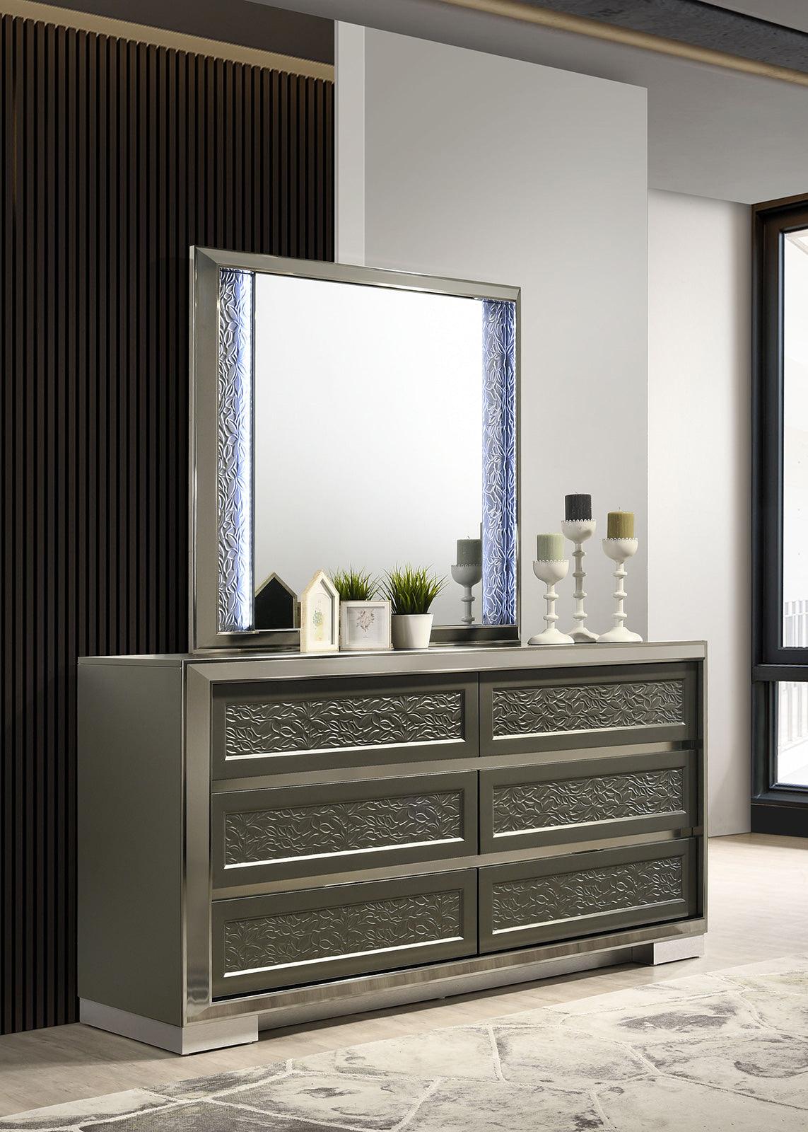 Leyland Dark Gray Dresser by Furniture of America at Eve Furniture