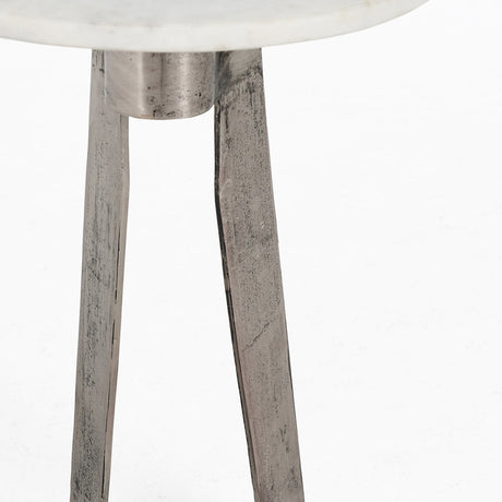 Leyton White Marble 14" Accent Table by Classic Home at Eve Furniture