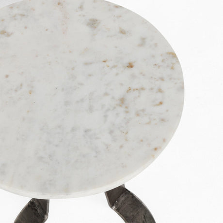 Leyton White Marble 14" Accent Table by Classic Home at Eve Furniture