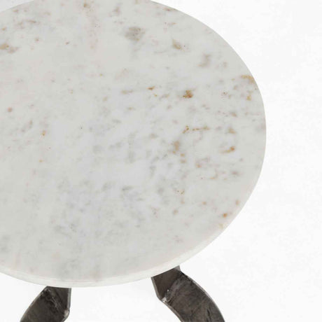 Leyton White Marble Accent Table by Classic Home at Eve Furniture