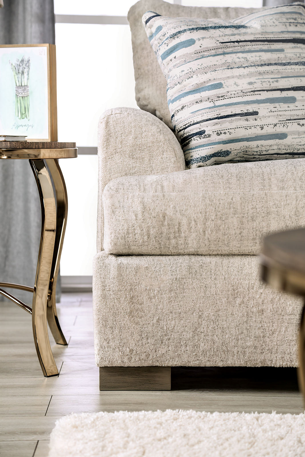 Leytonstone Cream Sofa & Loveseat by Furniture of America at Eve Furniture