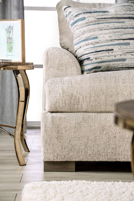Leytonstone Cream Sofa & Loveseat by Furniture of America at Eve Furniture