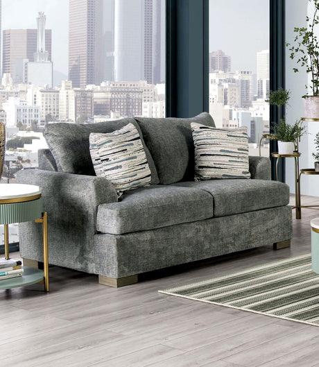 Leytonstone Gray Sofa & Loveseat by Furniture of America at Eve Furniture