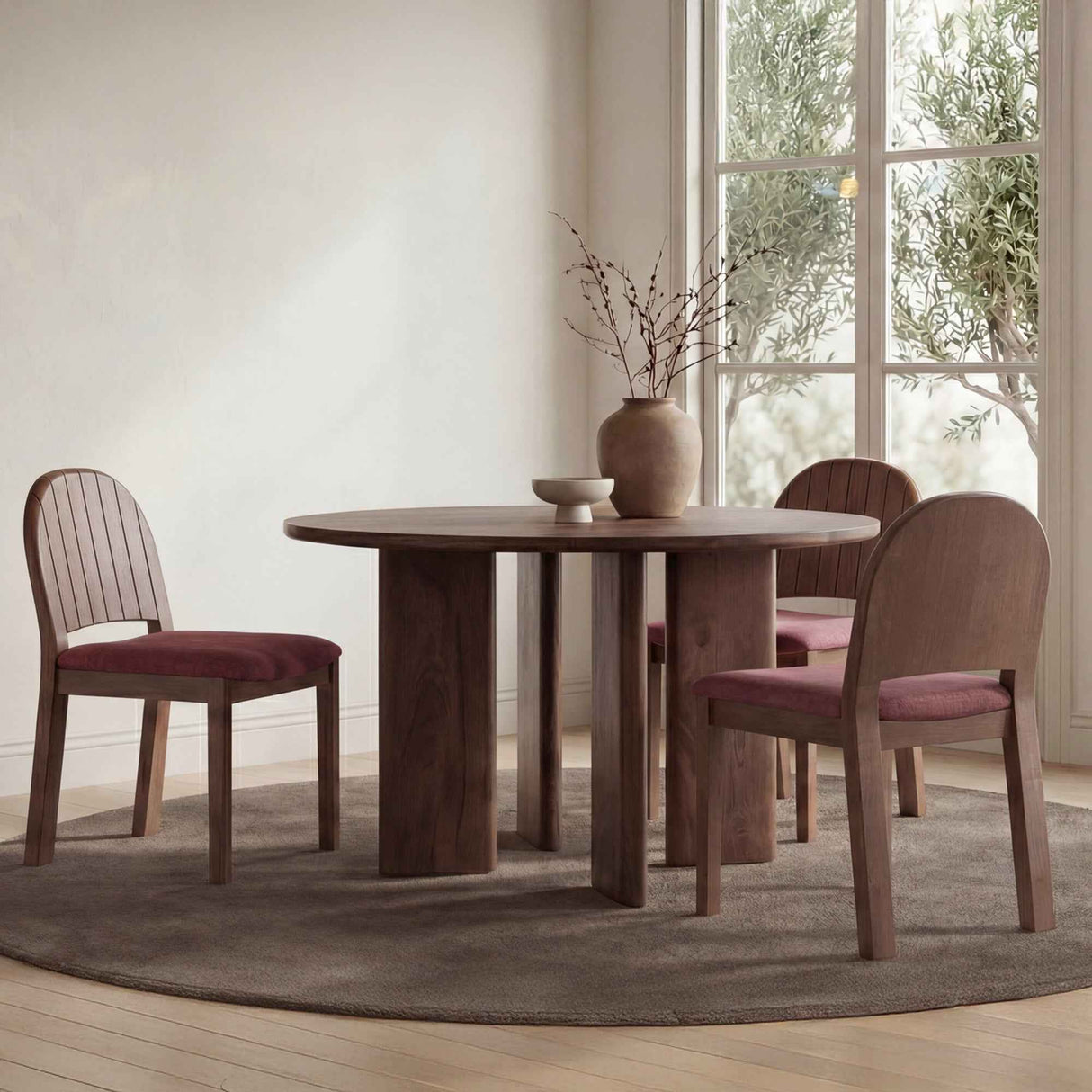 Lia Dark Brown Round Dining Table by Moe's Home at Eve Furniture