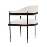 Lia Dining Armchair in Cream by Manhattan Comfort at Eve Furniture