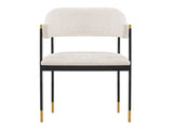 Lia Dining Armchair in Cream by Manhattan Comfort at Eve Furniture