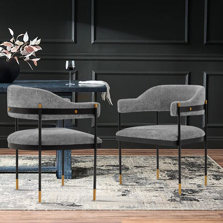 Lia Dining Armchair in Grey by Manhattan Comfort at Eve Furniture