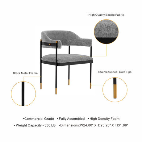 Lia Dining Armchair in Grey by Manhattan Comfort at Eve Furniture