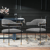 Lia Dining Armchair in Grey by Manhattan Comfort at Eve Furniture
