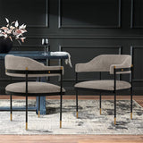Lia Dining Armchair in Stone by Manhattan Comfort at Eve Furniture