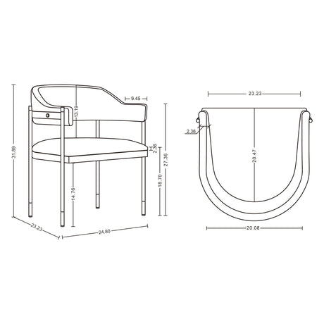 Lia Dining Armchair in Stone by Manhattan Comfort at Eve Furniture