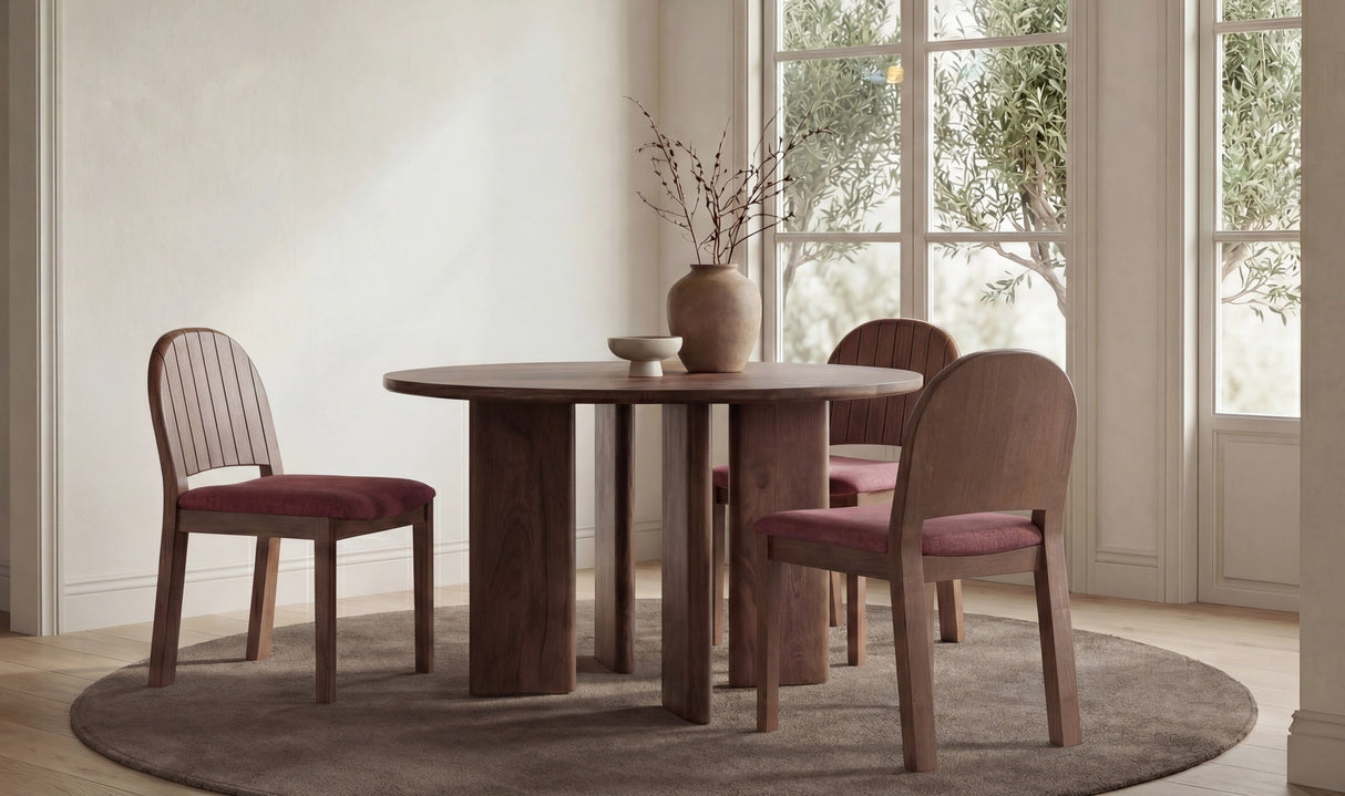 Lia Round Dining Table Dark Brown by Moe's Home at Eve Furniture