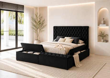 Liam Black Platform Queen Bed by Happy Homes at Eve Furniture