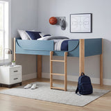 Liam Blue/Natural Twin Low Loft Bed by Homelegance at Eve Furniture