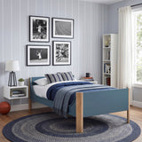 Liam Blue/Natural Twin Platform Bed by Homelegance at Eve Furniture