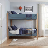 Liam Blue/Natural Twin/Twin Bunk Bed by Homelegance at Eve Furniture