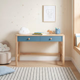 Liam Blue/Natural Writing Desk by Homelegance at Eve Furniture