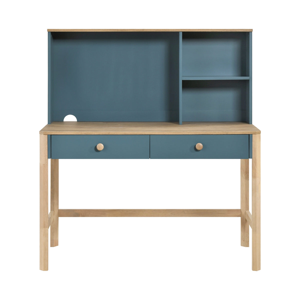 Liam Blue/Natural Writing Desk with Hutch by Homelegance at Eve Furniture