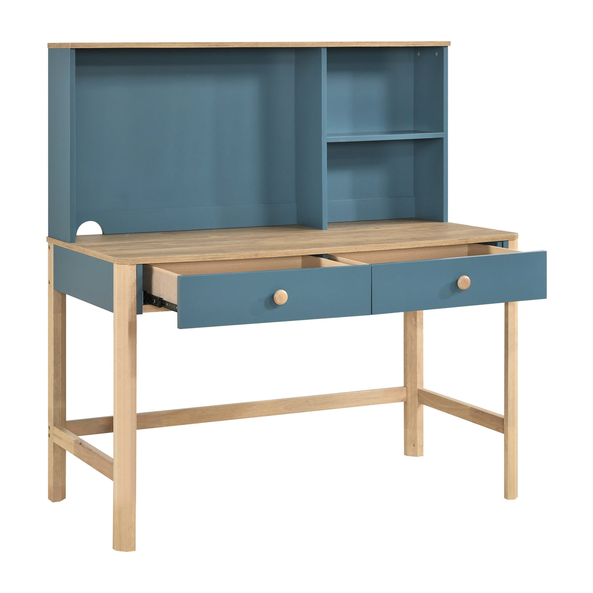 Liam Blue/Natural Writing Desk with Hutch by Homelegance at Eve Furniture
