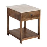 Liam Brown/Cream Side Table by Crestview at Eve Furniture