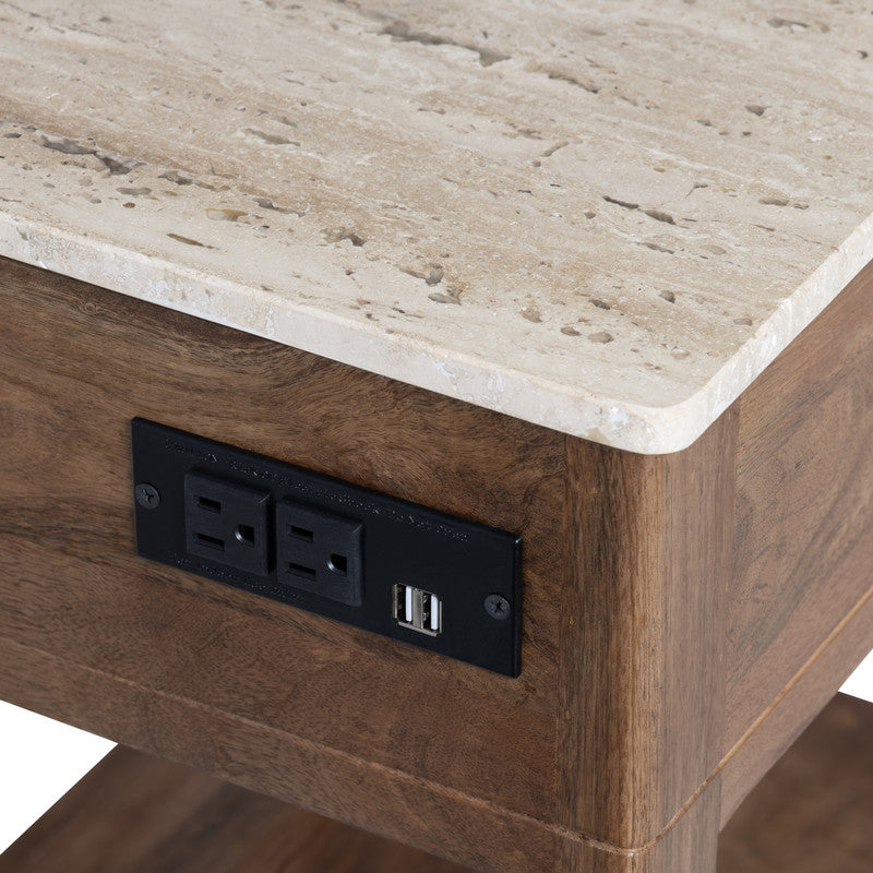 Liam Brown/Cream Side Table by Crestview at Eve Furniture