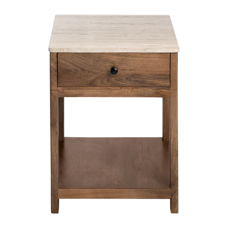 Liam Brown/Cream Side Table by Crestview at Eve Furniture