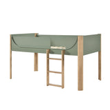 Liam Green/Natural Twin Low Loft Bed by Homelegance at Eve Furniture