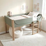 Liam Green/Natural Twin Low Loft Bed by Homelegance at Eve Furniture