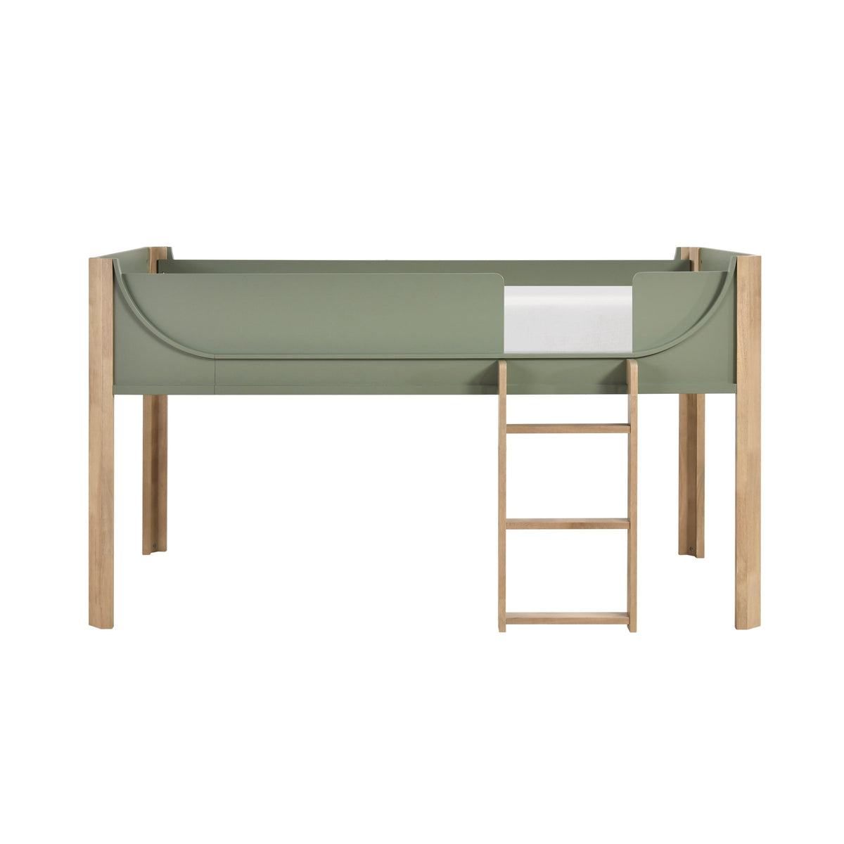 Liam Green/Natural Twin Low Loft Bed by Homelegance at Eve Furniture